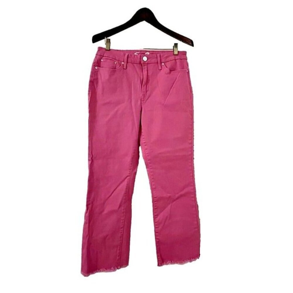 Seven 7 Jeans Women 10‎ Slim Straight Jeans Mid Rise Bubble Gum Barbie Core Pink